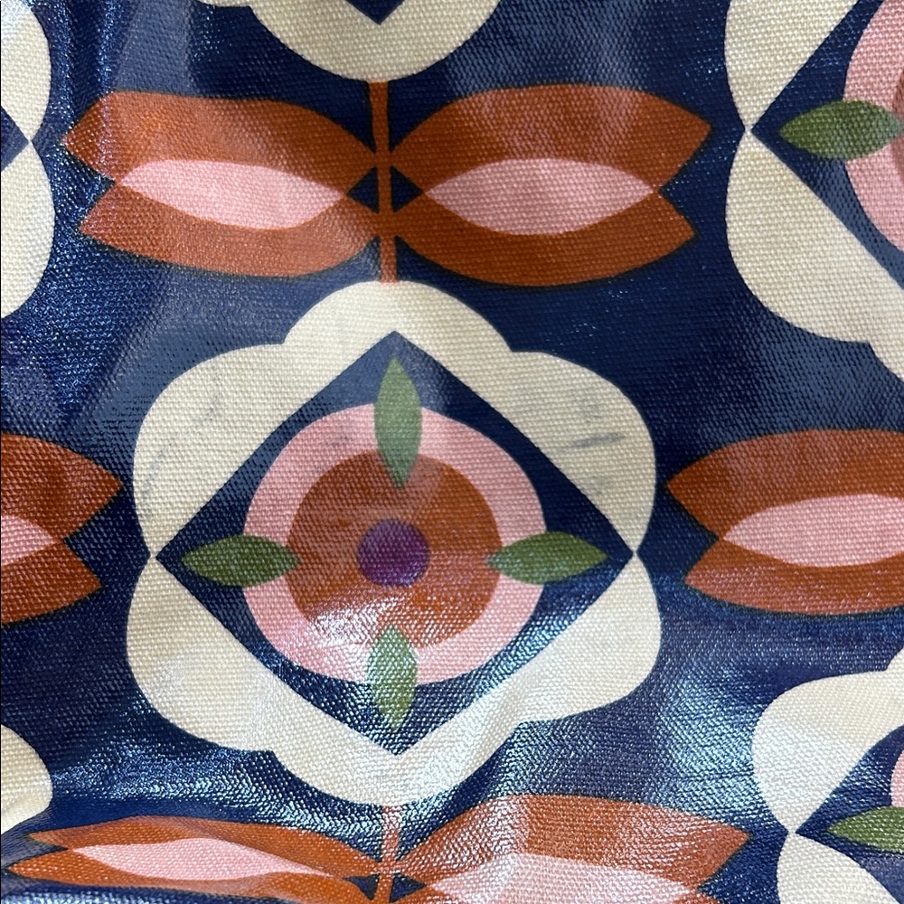 Fossil Women's Blue and Brown Patterned Tote - Picture 6 of 7